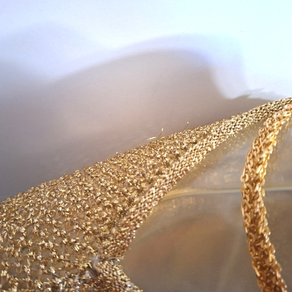 Cache Gold Shiny Glitter Mesh Top - Picture 8 of 16